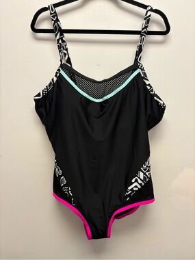 New 🖤 Nola by Addition Elle Black One Piece Swimsuit Size 20 🖤